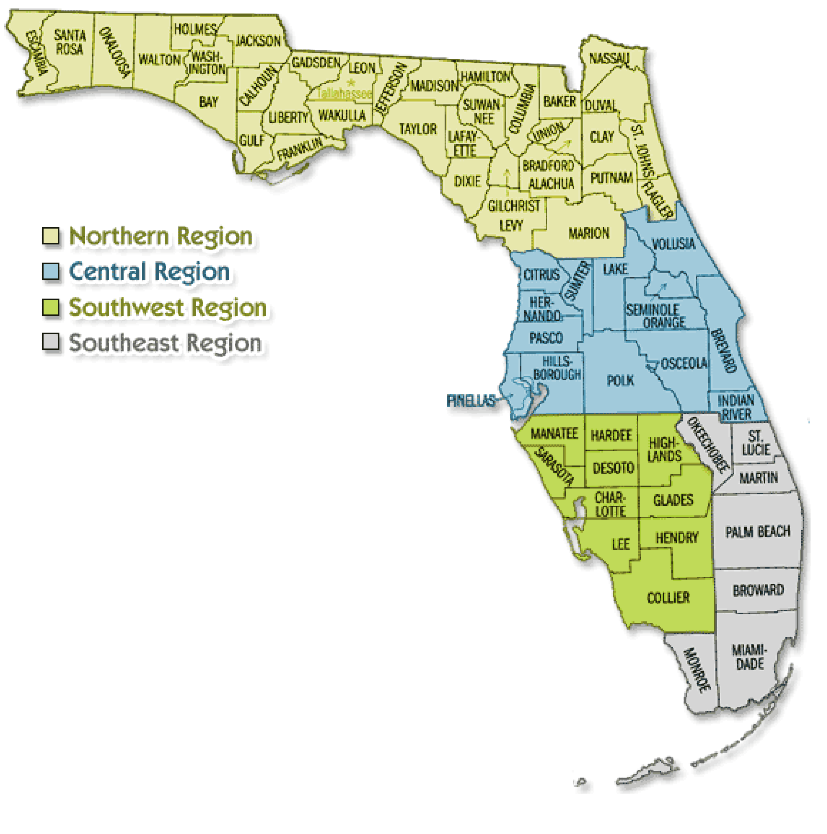 Regions of FL Map